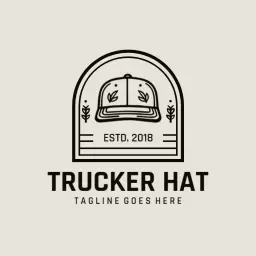 Stylish Minimalist Black Design for Trucker Hat Logo Template
