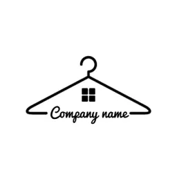 Stylish Minimalist Black Hanger for Clothing Brand Logo Template