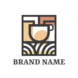 Stylish Minimalist Coffee Cup Design with Warm Tones Logo Template