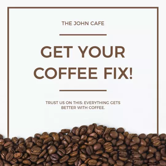 Stylish Minimalist Coffee Promotion for John Cafe Ad Template