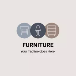 Stylish Minimalist Furniture Displaying Essential Home Items Logo Template
