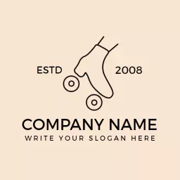 Stylish Minimalist Roller Skate Illustrating Skating Logo Template