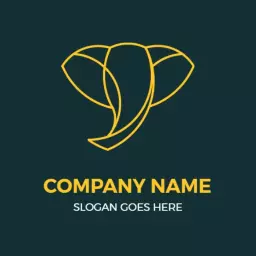 Stylish Minimalist Yellow Elephant Design for Branding Logo Template