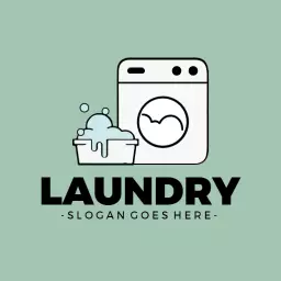 Stylish Mint Green Laundry Equipment and Supplies Logo Template