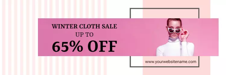 Stylish Model Showcasing Winter Clothing Sale Banner Template