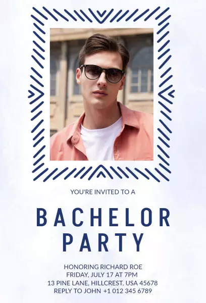 Stylish Modern Bachelor Party Celebration Invitation Template