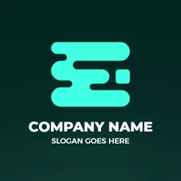 Stylish Modern E Letter Design in Bright Turquoise Logo Template
