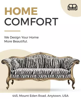 Stylish Modern Home Comfort Interior Design Poster Template