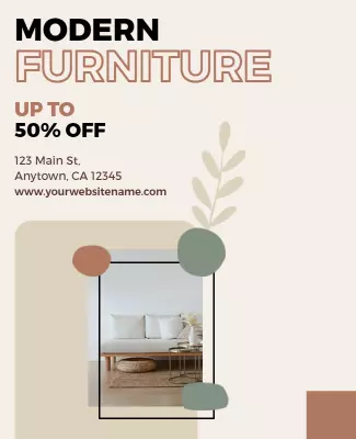 Stylish Modern Minimalist Furniture Sale Poster Template