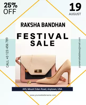 Stylish Modern Raksha Bandhan Festival Sale Poster Template