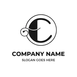 Stylish Monochrome C Letter Design for Elegant Branding Logo Template