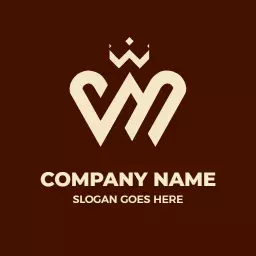 Stylish Monogram of W Letter with Crown Design Logo Template