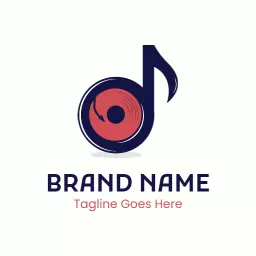 Stylish Music Note Design for Dynamic DJ Branding Logo Template