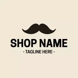 Stylish Mustache Design for Modern Barber Shop Logo Template
