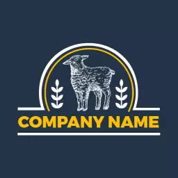 Stylish Navy Background with Sheep Imagery for Branding Logo Template
