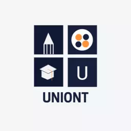 Stylish Navy Blue School Icon Collage Featuring Education Logo Template