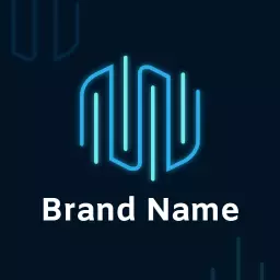 Stylish Neon Blue Lines Creating Modern Logo Design Logo Template