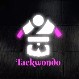 Stylish Neon Pink Taekwondo Martial Arts Training Logo Template
