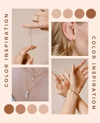 Stylish Neutral Jewelry Display Color Inspiration Poster Template