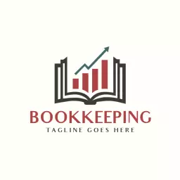 Stylish Open Book with Rising Graph Representing Bookkeeping Logo Template
