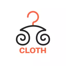 Stylish Orange and Black Hanger Design for Clothing Brand Logo Template
