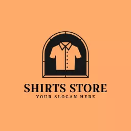 Stylish Orange and Black Shirts Store Featuring Modern Apparel Logo Template