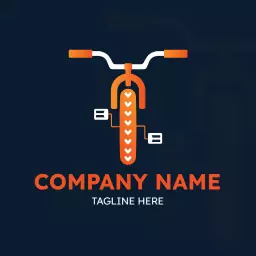 Stylish Orange and Blue Bicycle Design for Enthusiasts Logo Template