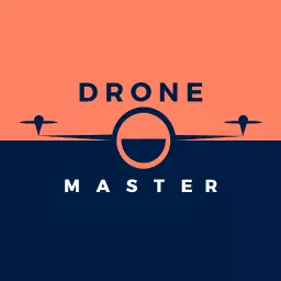 Stylish Orange and Navy Drone Design Showcasing Aerial Skills Logo Template