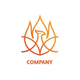 Stylish Orange and Yellow Fire Company Logo Template