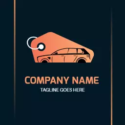 Stylish Orange Car Silhouette Design for Dealership Logo Template