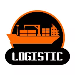 Stylish Orange Cargo Ship Illustrating Logistics Support Logo Template