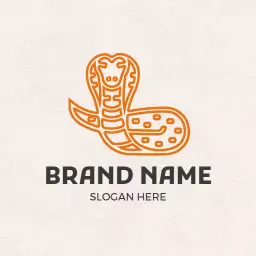 Stylish Orange Cobra Design Representing Unique Snake Logo Template