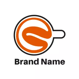 Stylish Orange Coffee Cup Design for Your Brand Logo Template