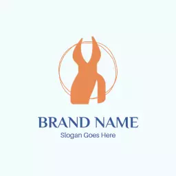Stylish Orange Dress Design Representing Fashion Industry Logo Template