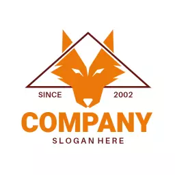Stylish Orange Fox Design Representing Beast Category Logo Template