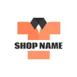 Stylish Orange Graphic Design Representing Clothing Brand Logo Template