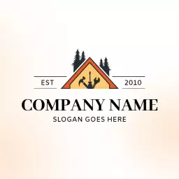Stylish Orange Roofing Design for Modern Homebuilder Logo Template