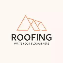 Stylish Orange Triangular Design Showcasing Roofing Solutions Logo Template