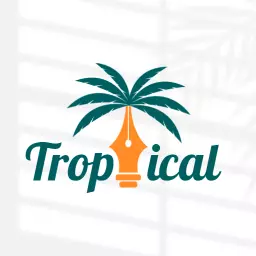 Stylish Palm Tree and Ink Pen Design for Tropical Logo Template