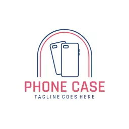 Stylish Phone Case Design Featuring Modern Outline Logo Template