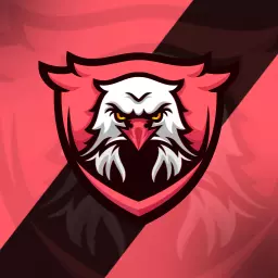 Stylish Pink and Black Eagle Crest Representing Esports Logo Template