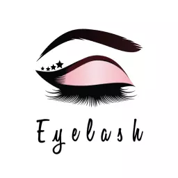 Stylish Pink and Black Eyelash Design for Beauty Logo Template