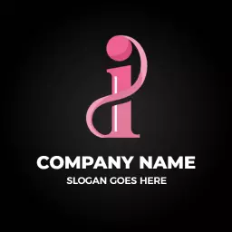 Stylish Pink and Black I Letter Design for Modern Brands Logo Template