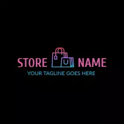Stylish Pink and Blue Shopping Bags Highlight Retail Shop Logo Template
