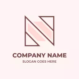 Stylish Pink and Brown Geometric N Letter Logo Template