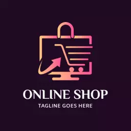 Stylish Pink and Orange Design for Your Online Shop Logo Template