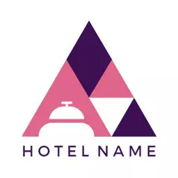 Stylish Pink and Purple Geometric Hotel Logo Template