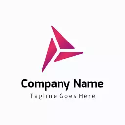 Stylish Pink and Purple Triangular Design for Company Logo Template