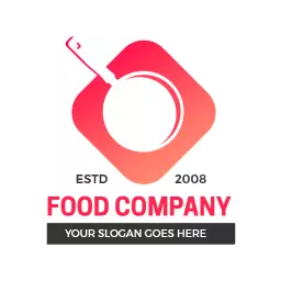 Stylish Pink and Red Culinary Design for Food Company Logo Template