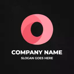 Stylish Pink and Red Rounded O Letter Design Logo Template